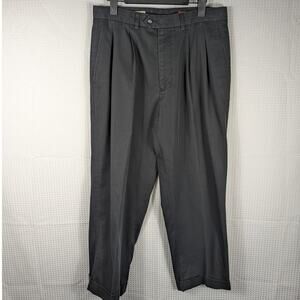 John W. Nordstrom Pants 33x31 Mens SmartCare Black Pleated Dress Chino Cotton